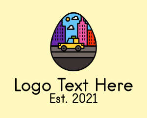 Skyline - City Taxi Egg logo design