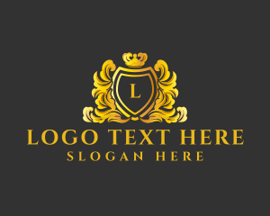 Luxurious - Crown Crest Shield logo design