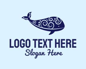 Ocean Animal - Abstract Marine Whale logo design