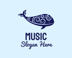 Ocean Fish - Abstract Marine Whale logo design