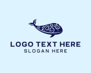 Abstract Marine Whale logo design