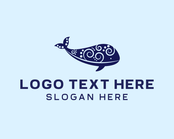 Sea Creature - Abstract Marine Whale logo design