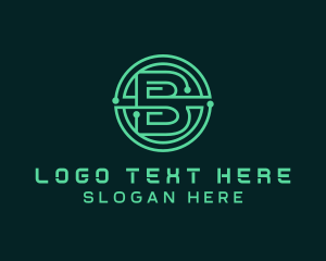 Fintech - Bitcoin Crypto Letter B logo design