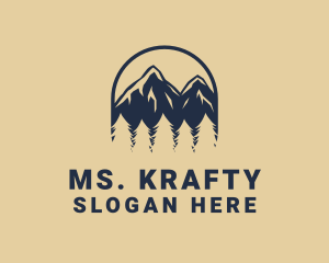 Camping - Forest Mountain Peak logo design