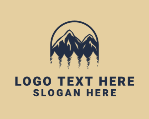 Tree - Forest Mountain Peak logo design