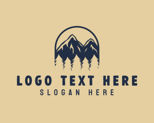 Outdoor - Forest Mountain Peak logo design