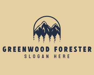 Forest Mountain Peak logo design