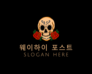 Mexican Rose Skull logo design