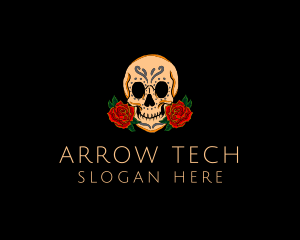 Mexican Rose Skull logo design