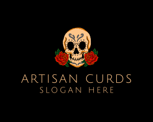 Mexican Rose Skull logo design