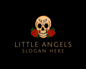 Mexican Rose Skull logo design