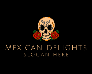 Mexico - Mexican Rose Skull logo design