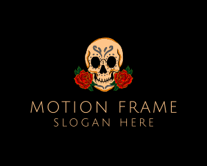 Mexican Rose Skull logo design