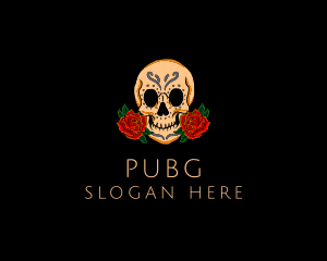 Muerte - Mexican Rose Skull logo design