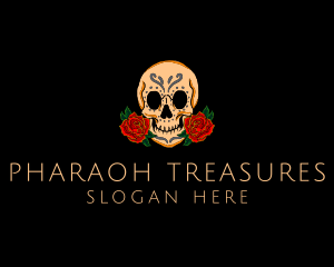 Mexican Rose Skull logo design