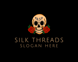 Mexican Rose Skull logo design