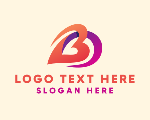Letter B - Digital Media Heart logo design