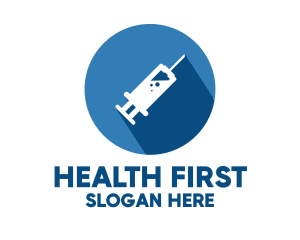 Medical - Blue Medical Injection Syringe logo design