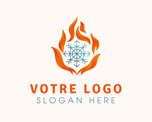 Fire Snowflake HVAC Logo