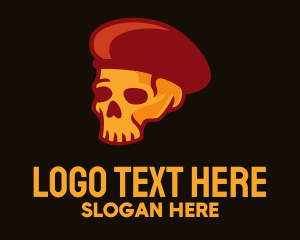 Skeleton - Military Skull Beret logo design