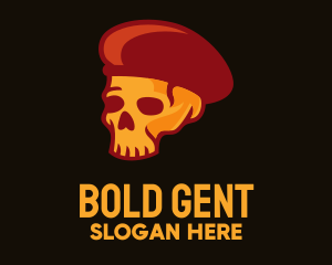 Manly - Military Skull Beret logo design