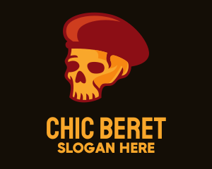 Military Skull Beret logo design