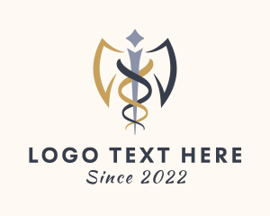 Allergist - Medical Winged Staff logo design