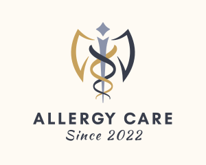 Allergist - Medical Winged Staff logo design