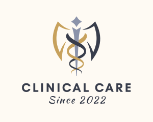 Medical Winged Staff logo design