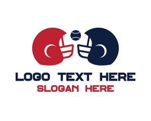 League - Baseball Sports Helmet logo design