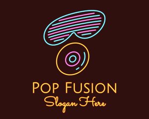 Pop - Neon Shades Disc logo design