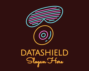 Neon Shades Disc logo design