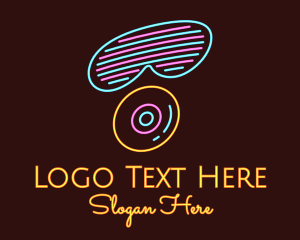 Music - Neon Shades Disc logo design