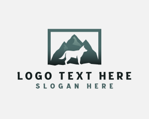 Negative Space - Mountain Dog Wolf logo design