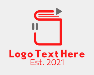 Library - Audio Book Line Art logo design