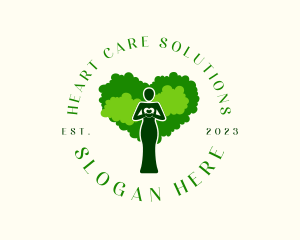 Woman Heart Tree logo design