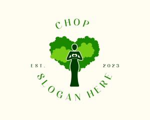 Arborist - Woman Heart Tree logo design