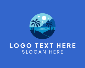 Snorkeling - Tropical Night Beach logo design