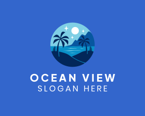 Tropical Night Beach logo design