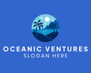 Tropical Night Beach logo design