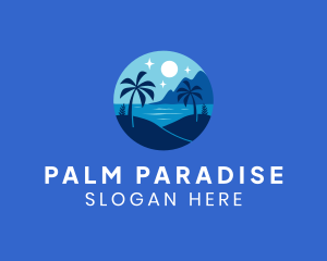 Tropical Night Beach logo design