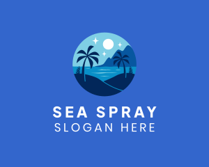 Tropical Night Beach logo design