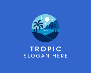 Tropical Night Beach logo design