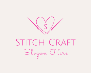 Needlework - Needle Heart Thread logo design