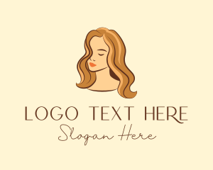 Curly Hair - Beautiful Woman Salon logo design