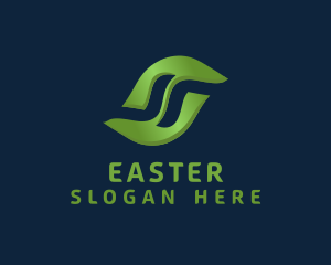 Vegan - Floating Leaf Letter S logo design