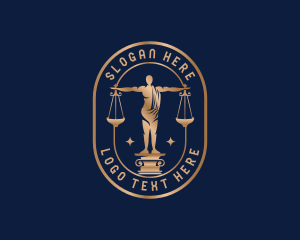 Justice Law Firm Statue logo design