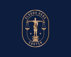 Male - Justice Law Firm Statue logo design