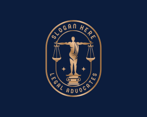 Justice Law Firm Statue logo design