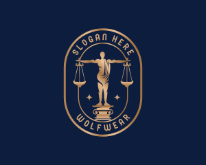 Court - Justice Law Firm Statue logo design